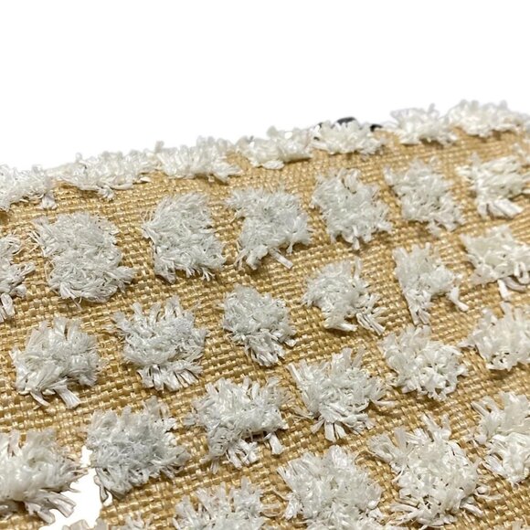 Auth JIMMY CHOO Lever Beige White Straw Leather Shoulder Bag - Picture 10 of 11